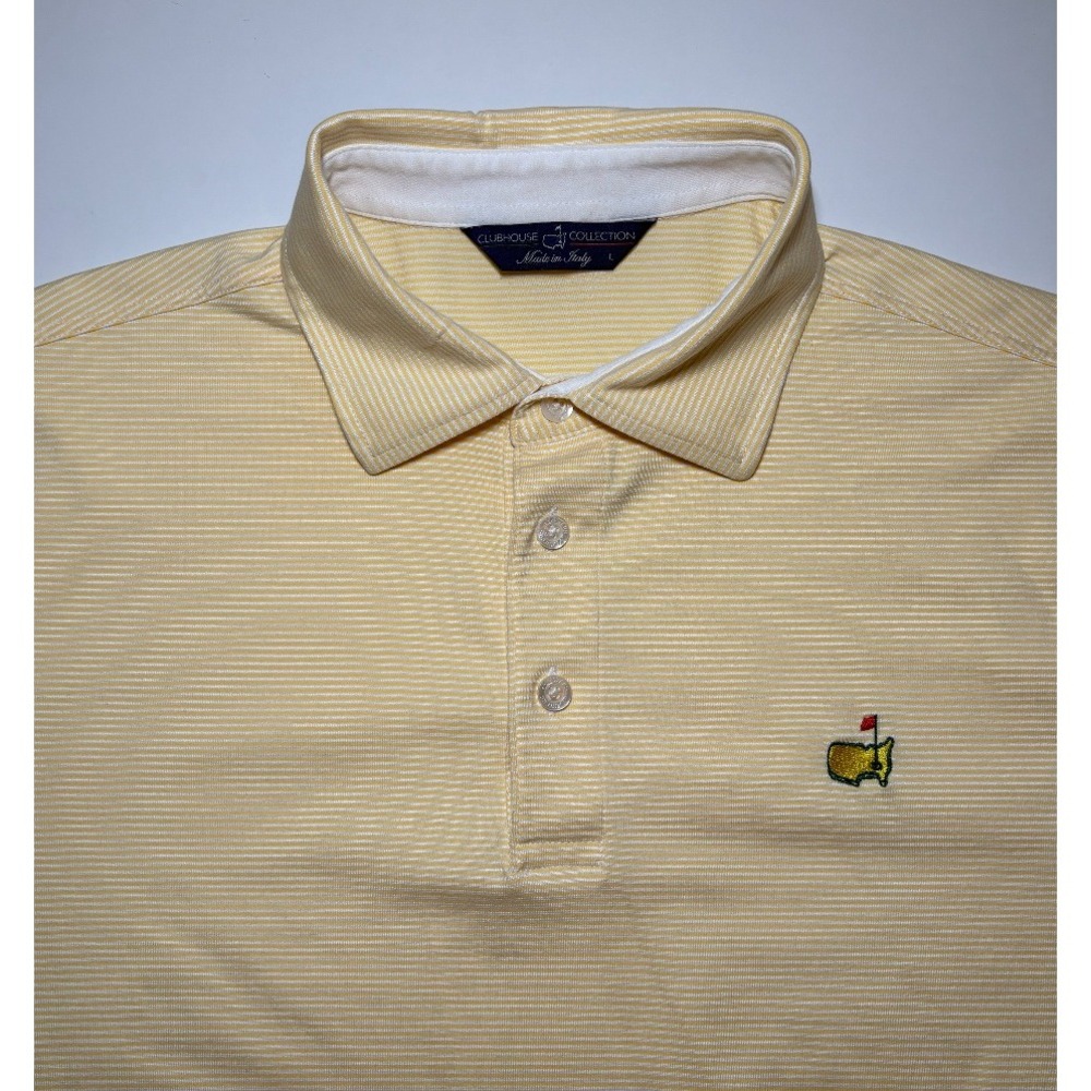 Clubhouse Collection Made in Italy Men's Masters Yellow Polo Shirt |  Large